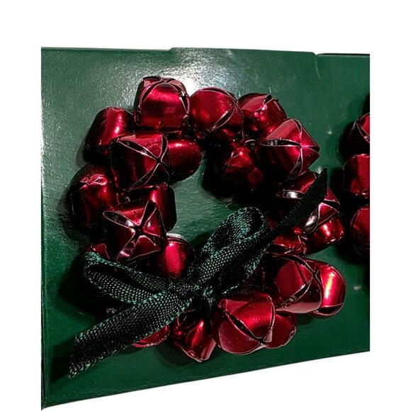 New Pier 1 Imports Jingle Bell Napkin Rings Holders Red Christmas Holiday Set 6 - Picture 2 of 7